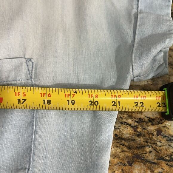 Cloth & Stone Rolled-Hem Short Sleeve Utility Romper In Light Blue Size L - Picture 9 of 11